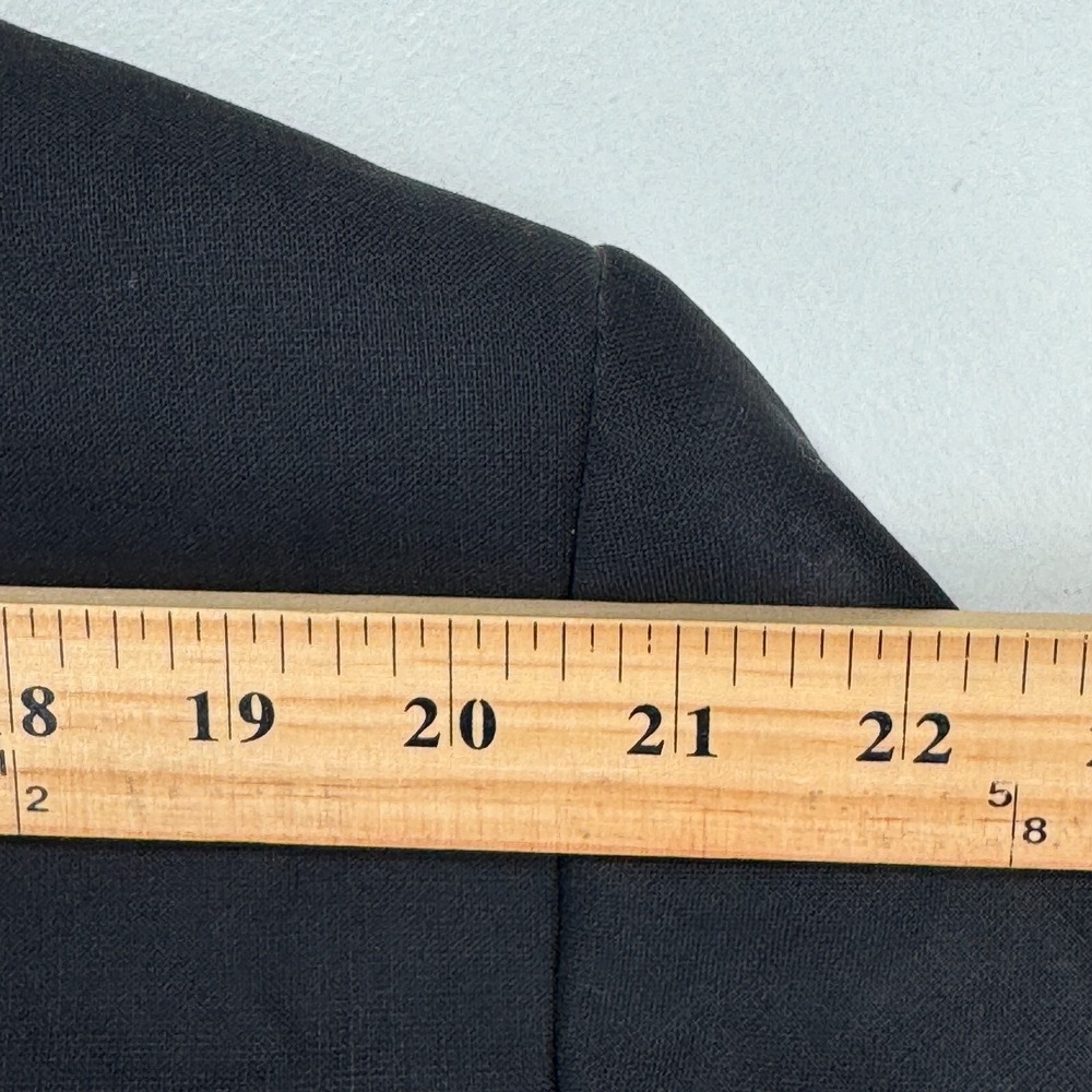 RALPH Ralph Lauren Blazer Sport Coat Men 48R Black Silver Buttons Wool Stretch - Picture 11 of 12